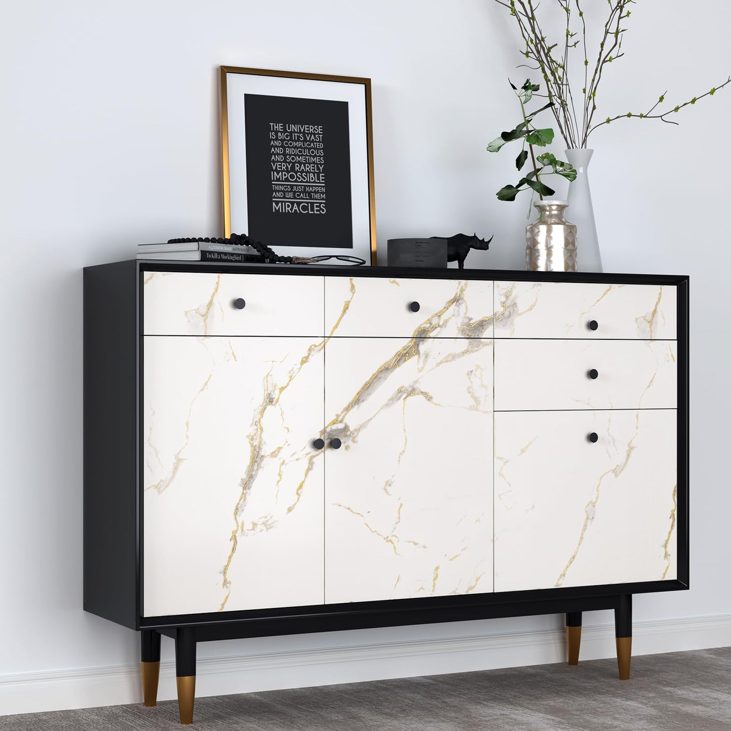 Decotalk White Marble Contact Paper for Countertops 17.7x120 Inch White and Gold Contact Paper Peel and Stick Countertop Contact Paper Waterproof White and Gold Marble Contact Paper Marble Wallpaper