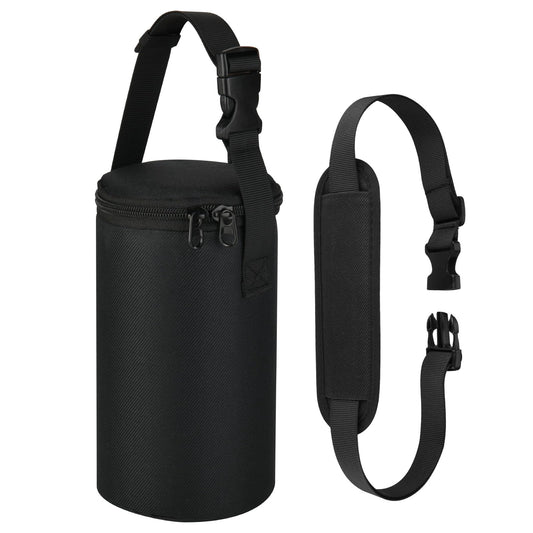 Easecos Food Jar Carrier Bag Insulated Lunch Bag Compatible with Thermos 24 Oz Insulated Jar, Wide Mouth Mason Jars Holder Pouch with Adjustable Shoulder Strap for Office Commute, Picnic, Camping