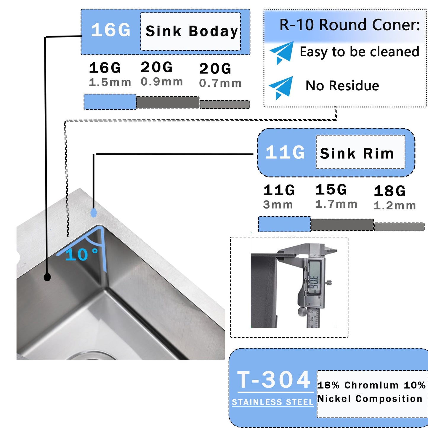 VCCUCINE Bar Sink Drop in,13x15 Inch Topmount RV Small Kitchen Sink,Handmade Stainless Steel Wet Bar Sink,Outdoor Single Bowl,Brushed Nickel Prep Sink with Accessories