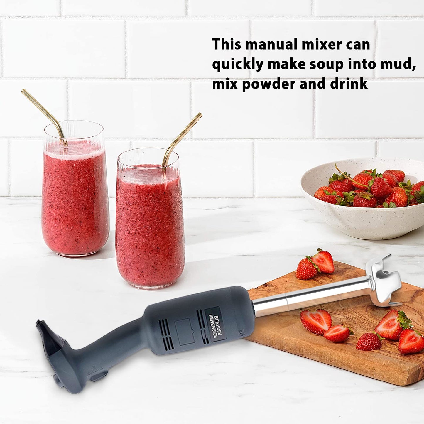 Li Bai 10 in Heavy Duty Immersion Blender Handheld Kitchen, Hand Blenders for Kitchen, Commercial Mixer Electric, 750W Detachable Shaft Adjustable Variable Speed, Emulsifier Blender Handheld