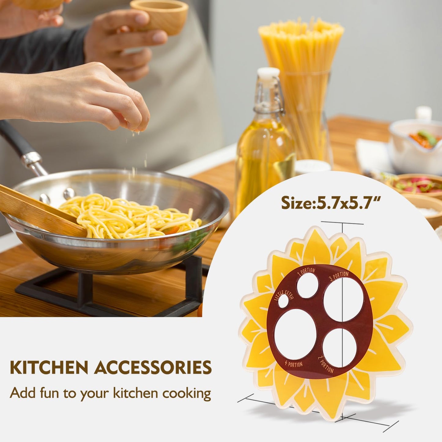 6Pcs Sunflower Engraved Bamboo Spoons Set Kitchen Gifts for Women, You Are My Sunshine Christian Inspired Encouragement Gifts for Mon Grandma, Housewarming & Special Occasion Present