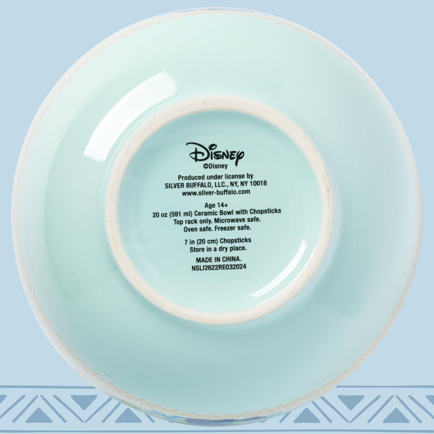Silver Buffalo Disney Lilo and Stitch Tropical Ceramic Ramen Bowl with Chopsticks and Spoon, 20 Ounces