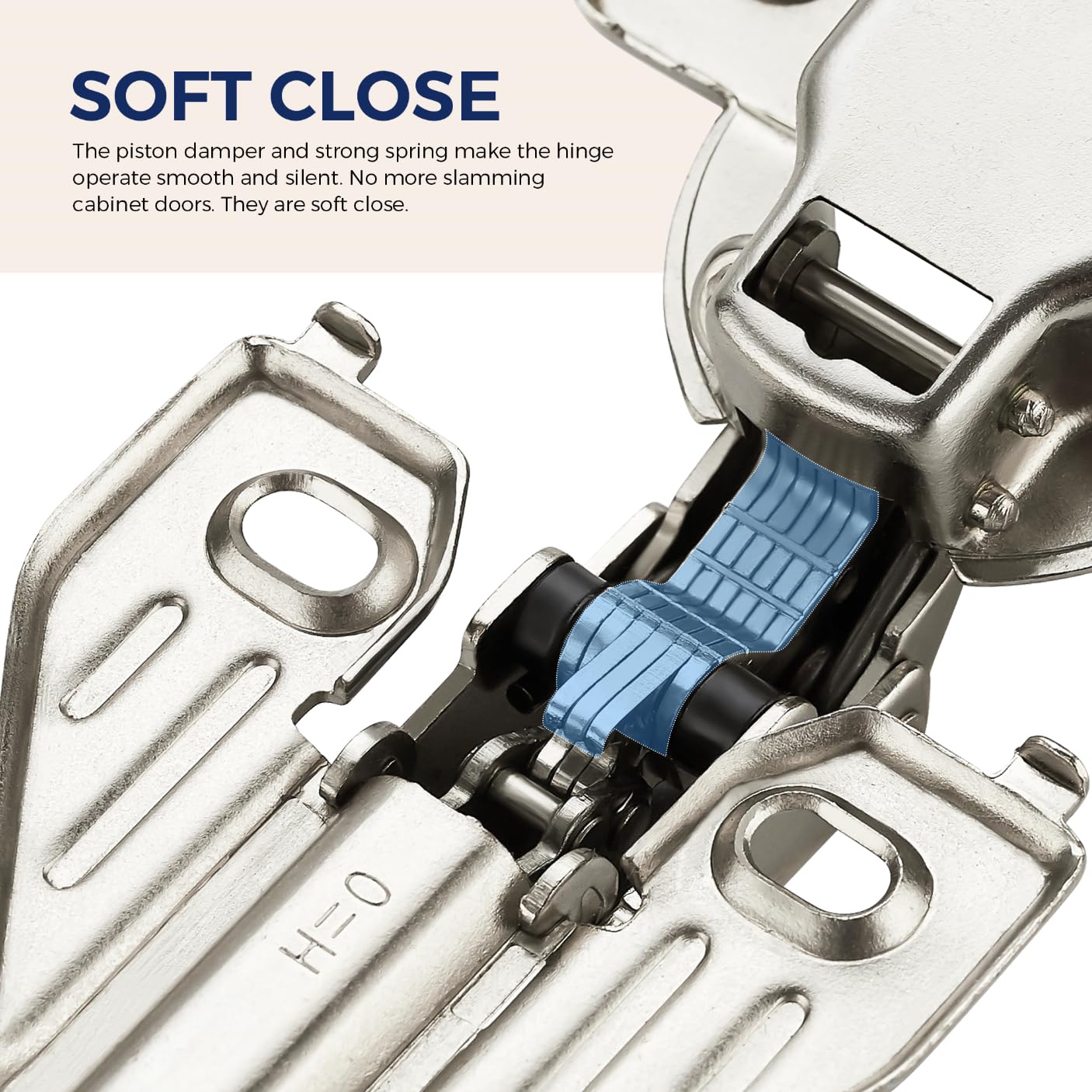 Ravinte 30 Pairs 60 Packs Full Overlay Cabinet Door Hinges,105 Degree Adjustable Concealed Kitchen Cabinet Hinges Soft Close for Face Frame Cabinet