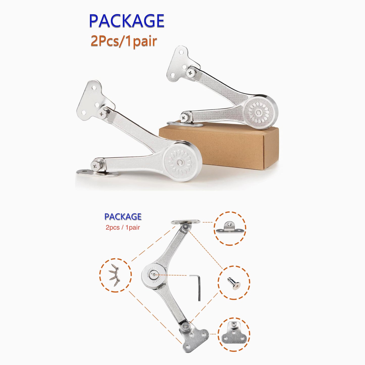 Toy Box Hinges Soft Close - Lid Support Heavy Duty Chest Soft Close Hinges for Wooden Box, Support 50lb/2pcs (APFFSY)