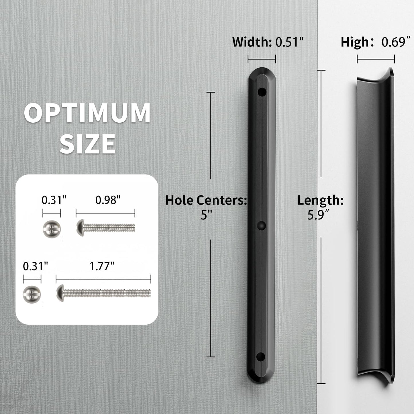 Cobbe 10 Pack Black Cabinet Handles 5 inch(128mm) Hole Centers Cabinet Pulls Kitchen Cabinet Handles Matte Black Drawer Pulls Kitchen Cabinet Hardware