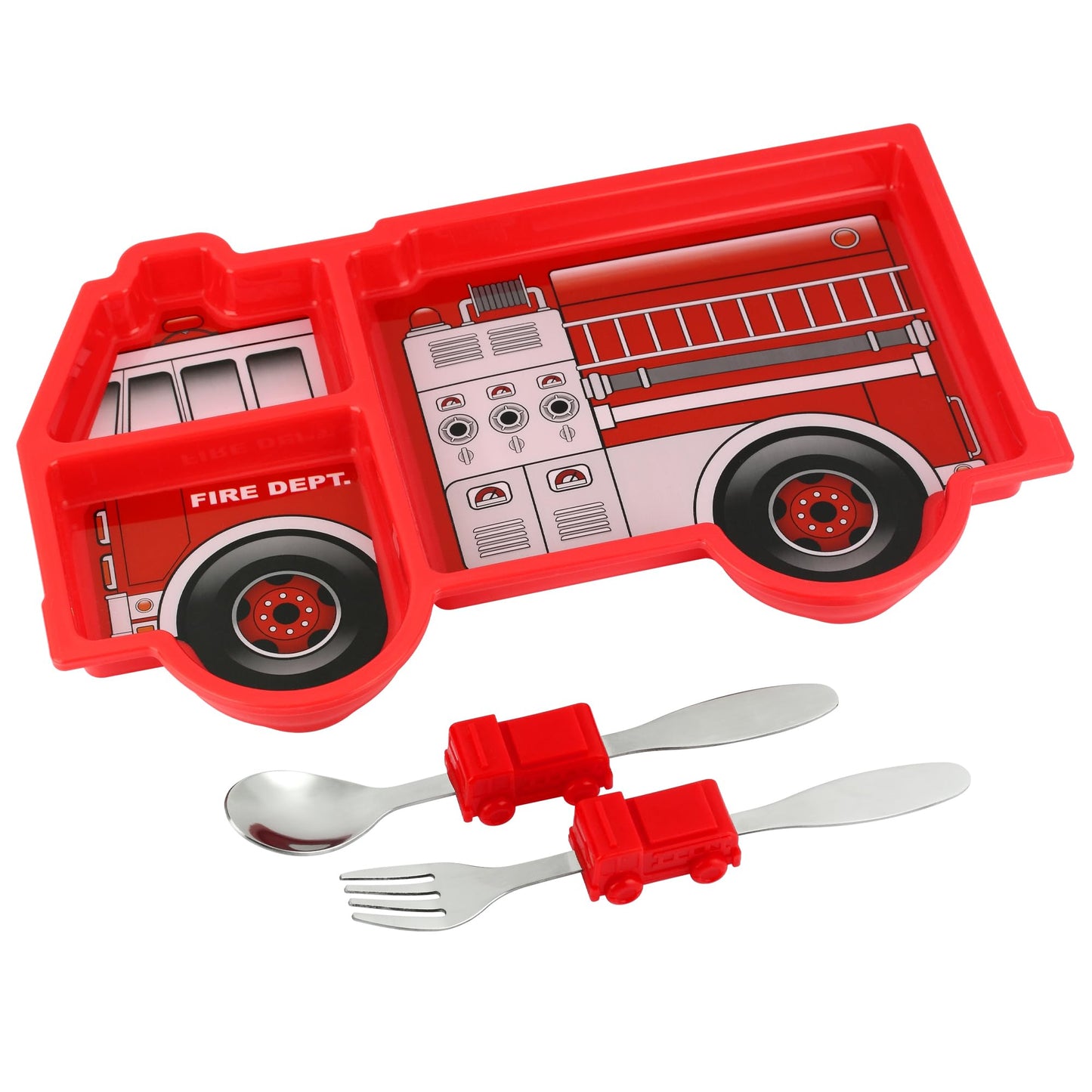 Funwares Engaging Kids' Dinnerware Set: Durable, Divided Plate, Ideal for Picky Eaters, Educational Mealtime, Easy Cleaning, Gift For Toddlers