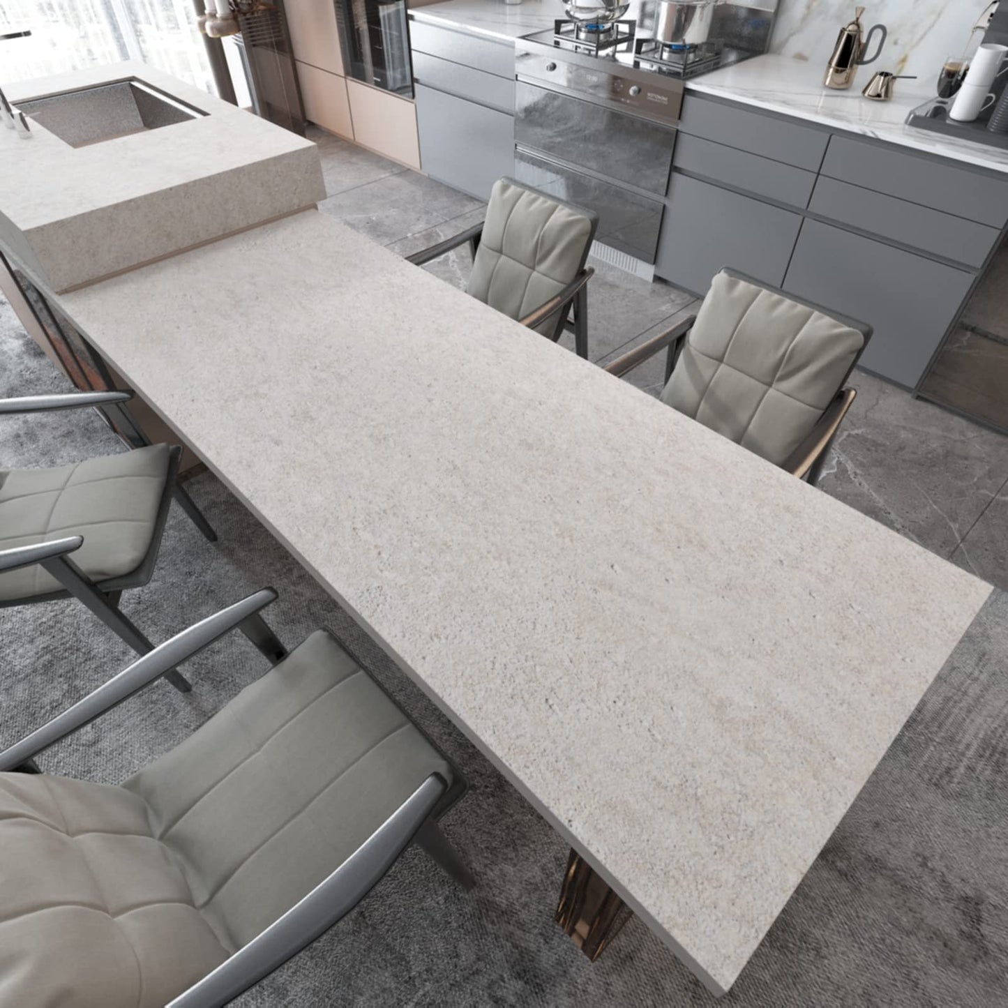 Magielif 32"x197" Granite Countertops Contact Paper Peel and Stick Waterproof Beige Grey Granite Wallpaper Self-Adhesive Removable Vinyl Film Marble Countertops Wallpaper for Kitchen Bathroom Cabinets