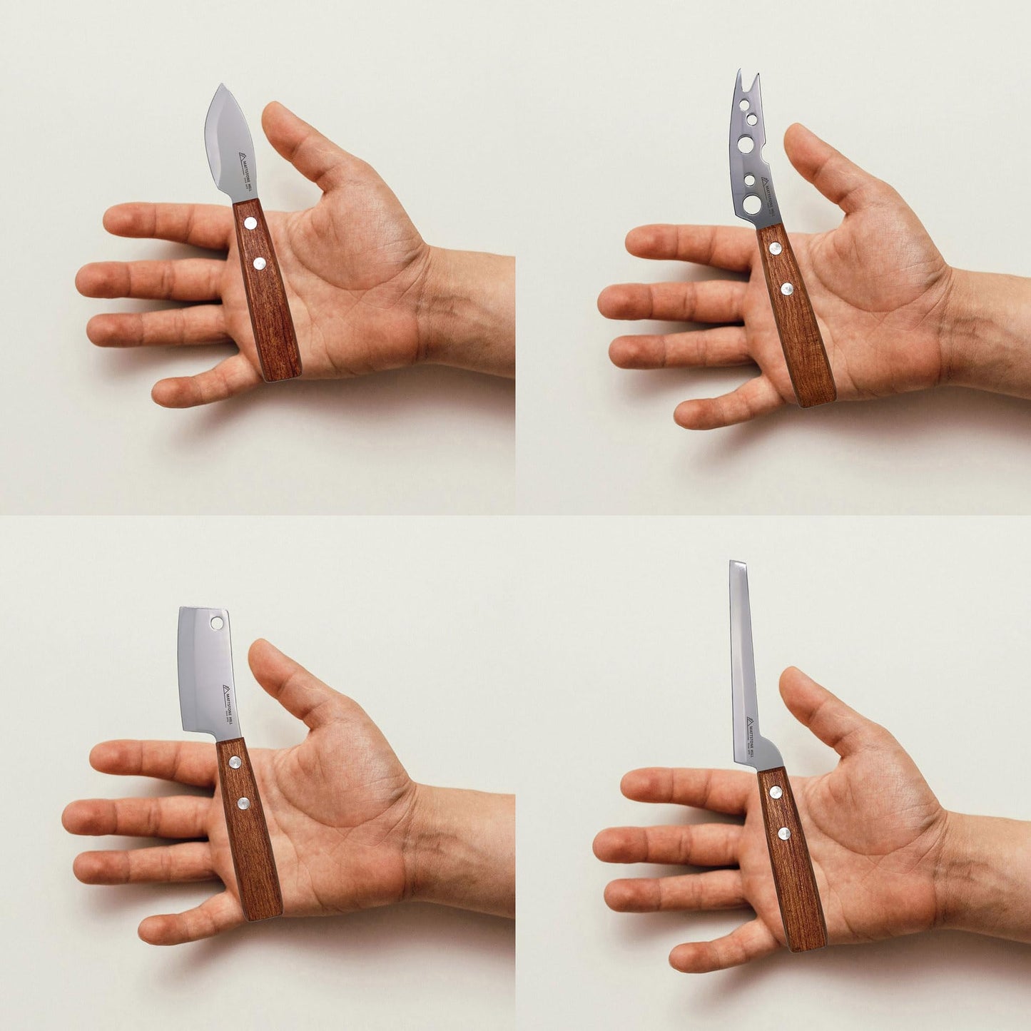 Cheese Knife, MATTSTONE HILL Cheese Knives Set - Soft & Semi Hard Cheese Knife, Soft Cheese Slicer, Cheese Cleaver, Hard Cheese Cutter, Premium Stainless Steel, Wood Handle
