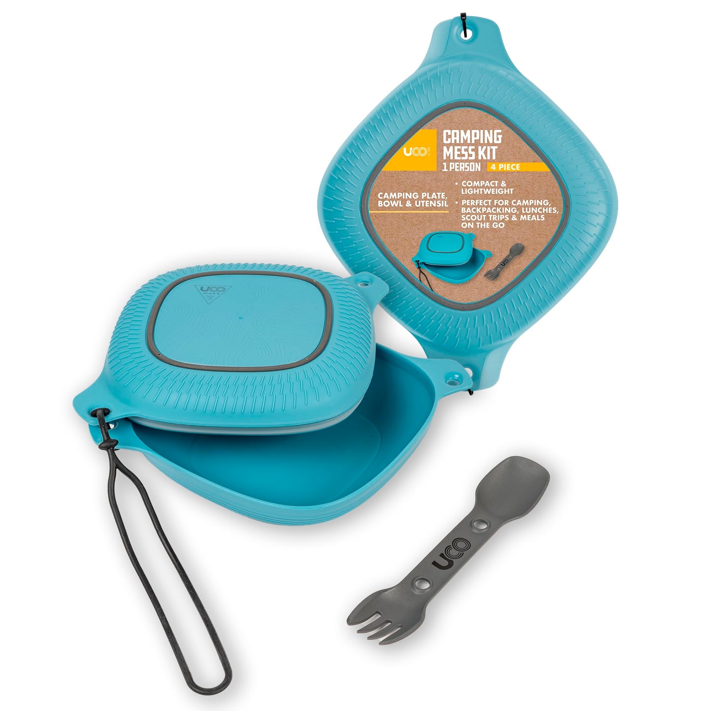 UCO 4-Piece Camping Mess Kit, Blue, Nylon
