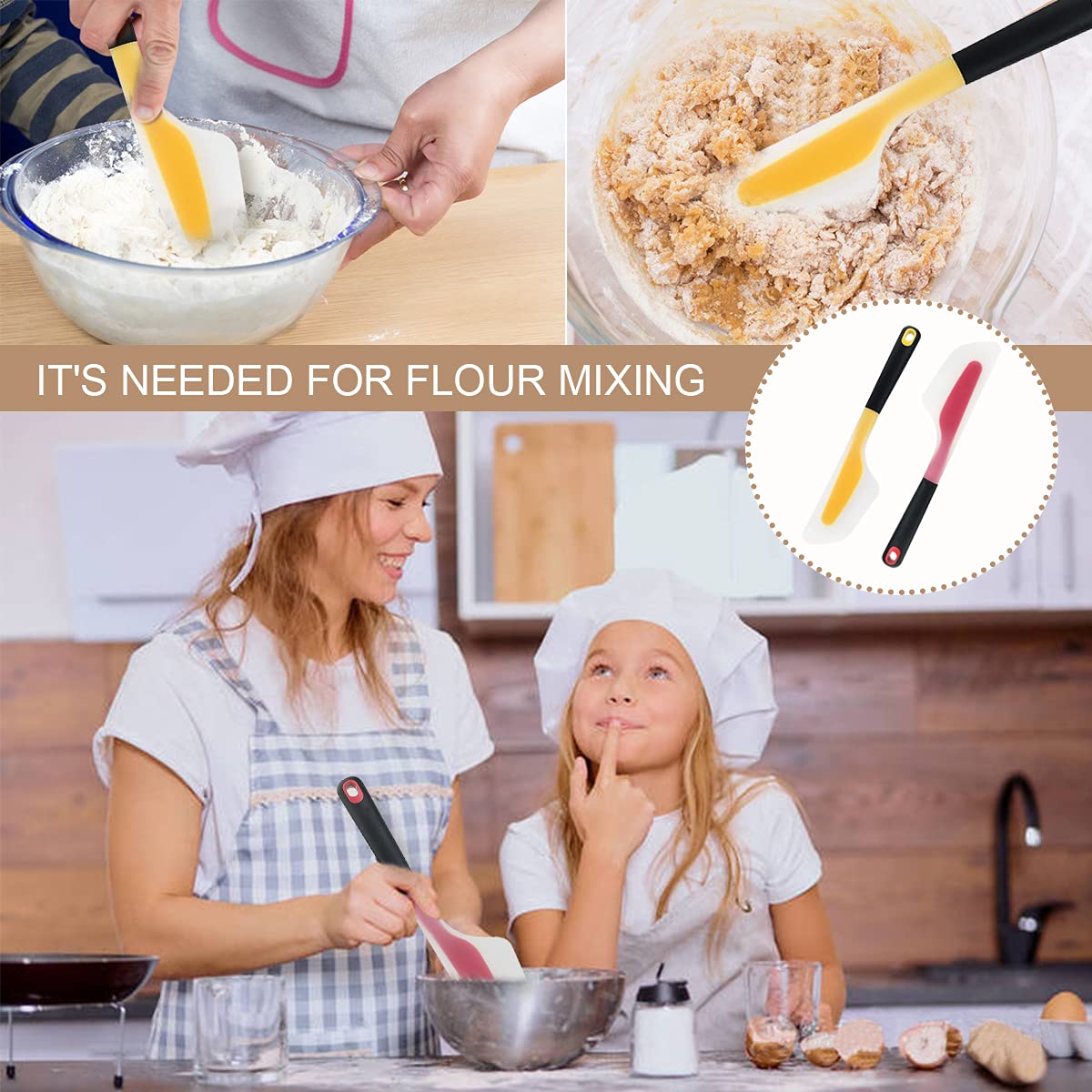 DOERDO 2 Pieces Omelette Spatula Kitchen Omelet Turner Silicone Pigment Scraper Fold Omelette Turner for Kitchen Omelet Pancake