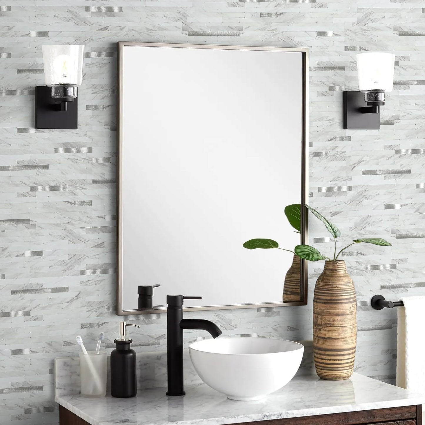 Mijaro 20 Pieces Peel and Stick PVC Mosaic Backsplash,for Kitchen Backsplash,Etc