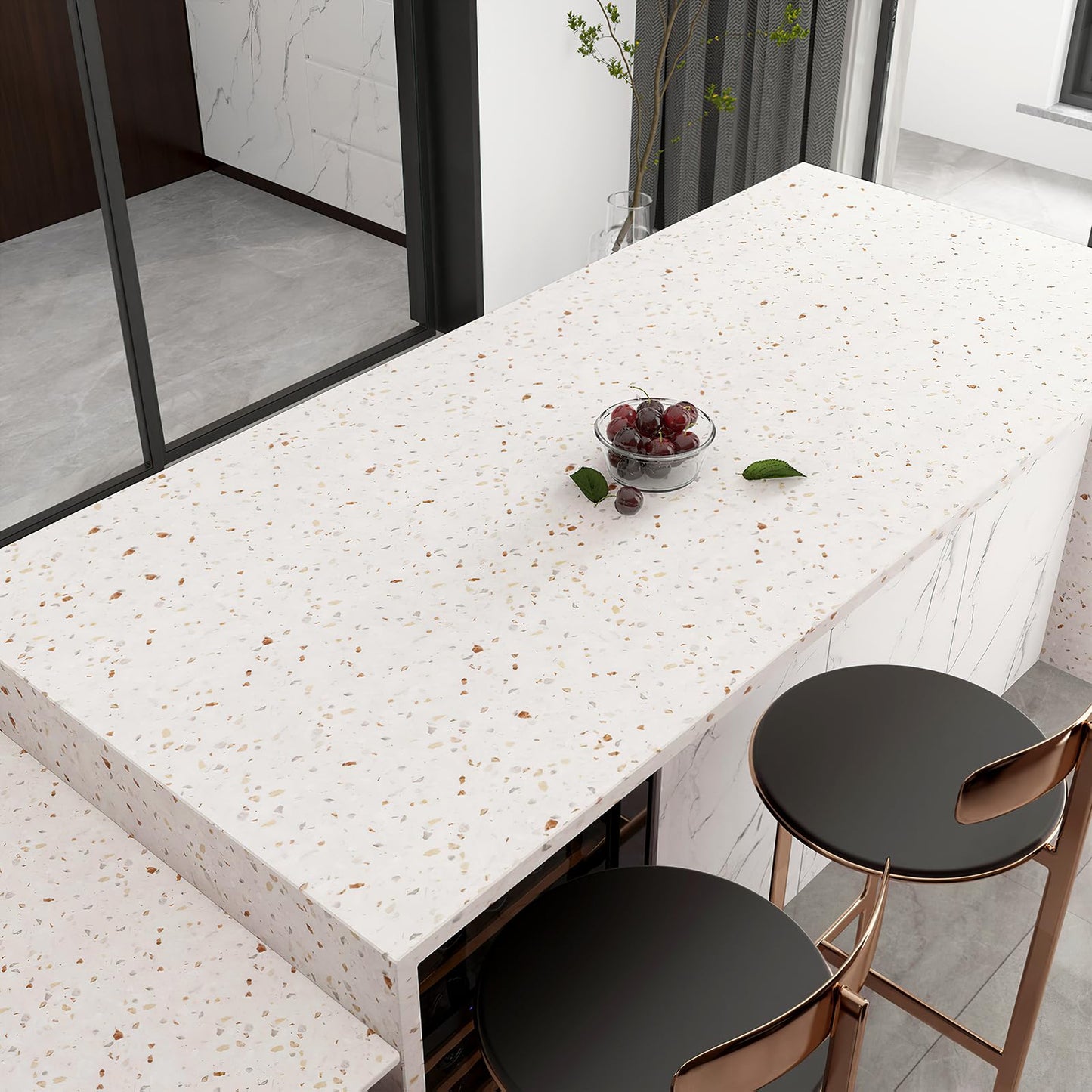 Boobest 157"x31.5" Wide Colorful Terrazzo Wallpaper Peel and Stick Marble Contact Paper for Cabinets and Drawers Self Adhesive Wallpaper Marble Sticker Countertop Vinyl Wrap for Furniture Kitchen Wall