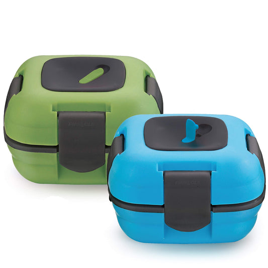 Pinnacle Insulated Leak Proof Lunch Box for Adults and Kids - Thermal Lunch Container With NEW Heat Release Valve 16 oz ~Set of 2~ Blue-Green