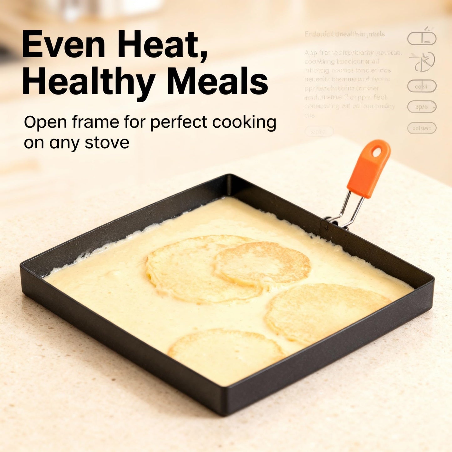 Square Egg Rings for Frying Eggs – 2 Pack 8 Inch Non-Stick Breakfast Sandwich Egg Molds, Round & Square Egg Shaper for Griddle, Pancake, Omelette, Easy to Clean & Dishwasher Safe (A)