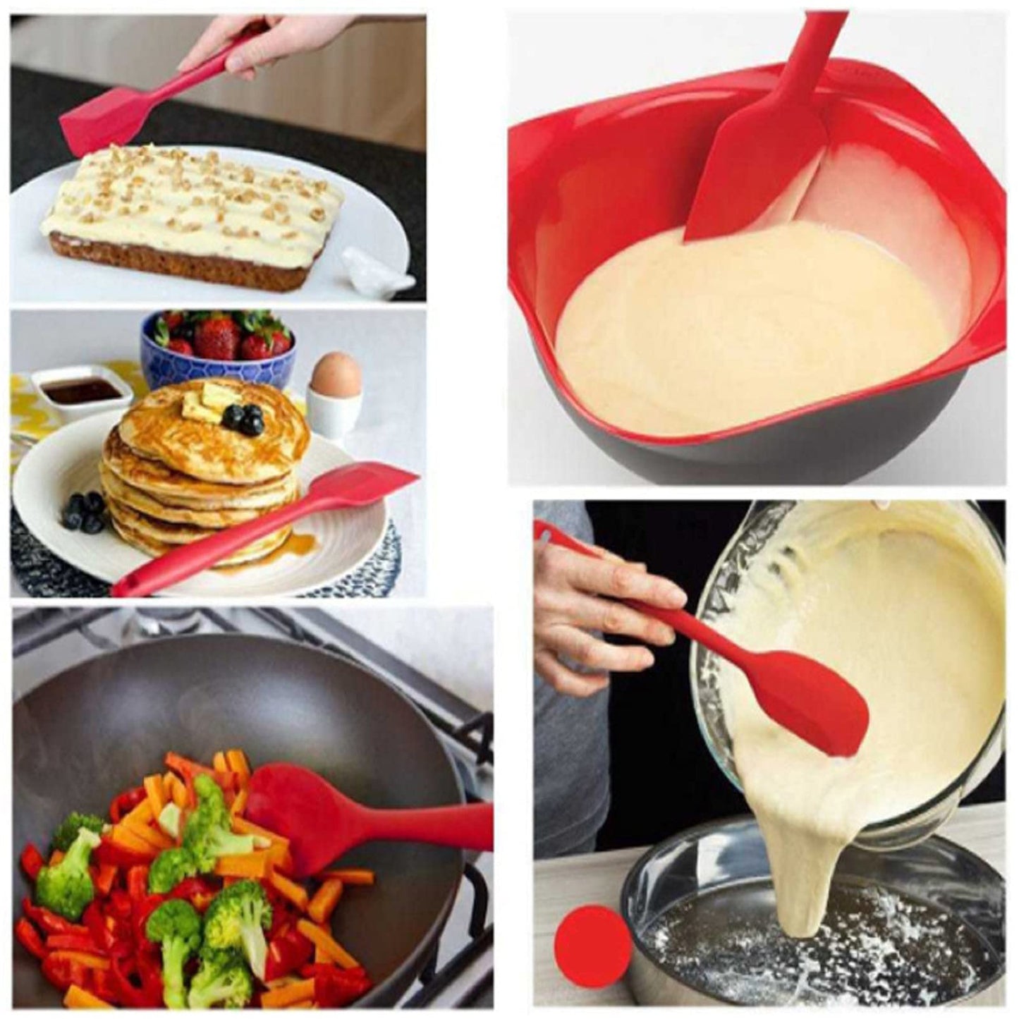 8 Pieces Silicone Spatulas,8.5 inch Non-stick Spatulas with Stainless Steel Core,Heat Resistant-500℉, One Piece Design,Food Grade Silicone, Dishwasher Safe, for Mixing,Cooking,Baking (8.5 inch)