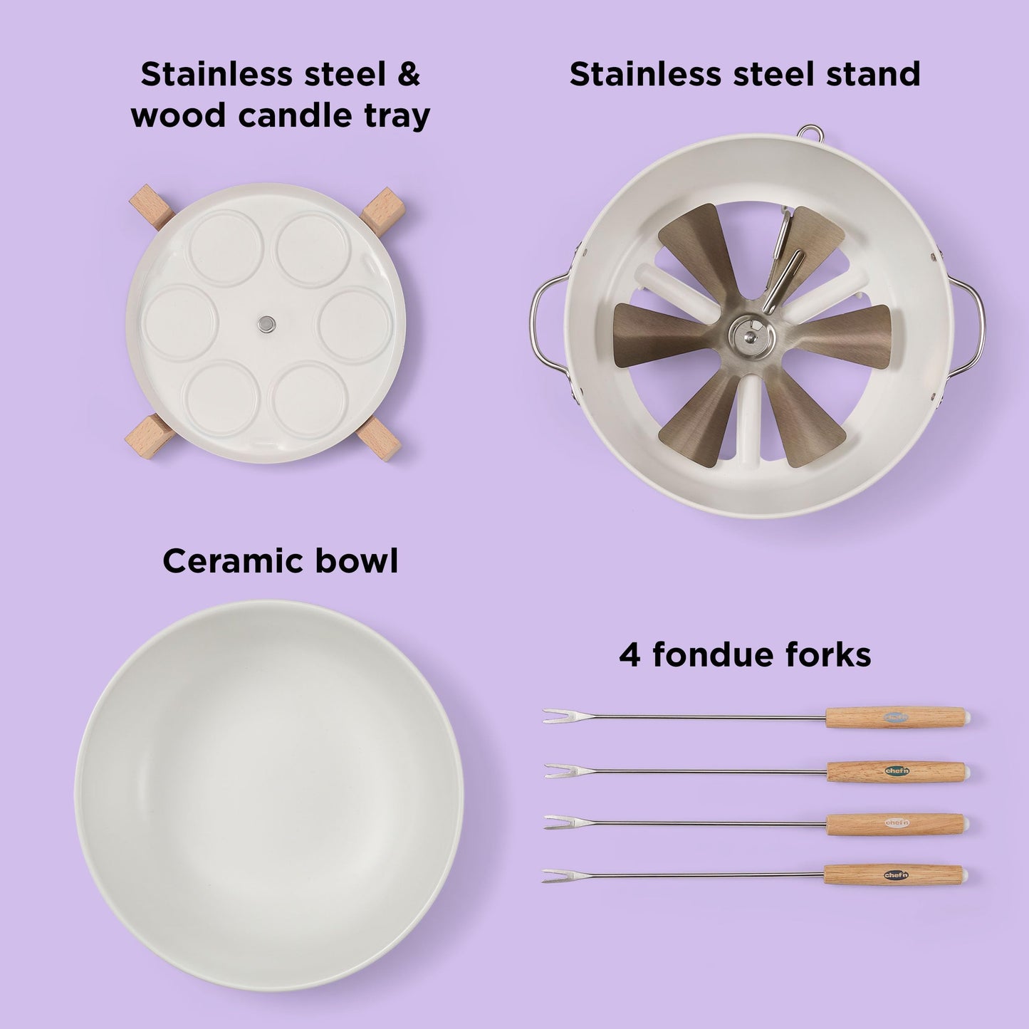Chef’n SweetSpot Fondue Set, Adjustable Tea Light Candle-Powered Fondue Pot with Ceramic Bowl,Perfect for Chocolate and Cheese, Easy to Use, Dishwasher Safe, Ideal for Entertaining, 9.6 x 9.6 x 5 Inch