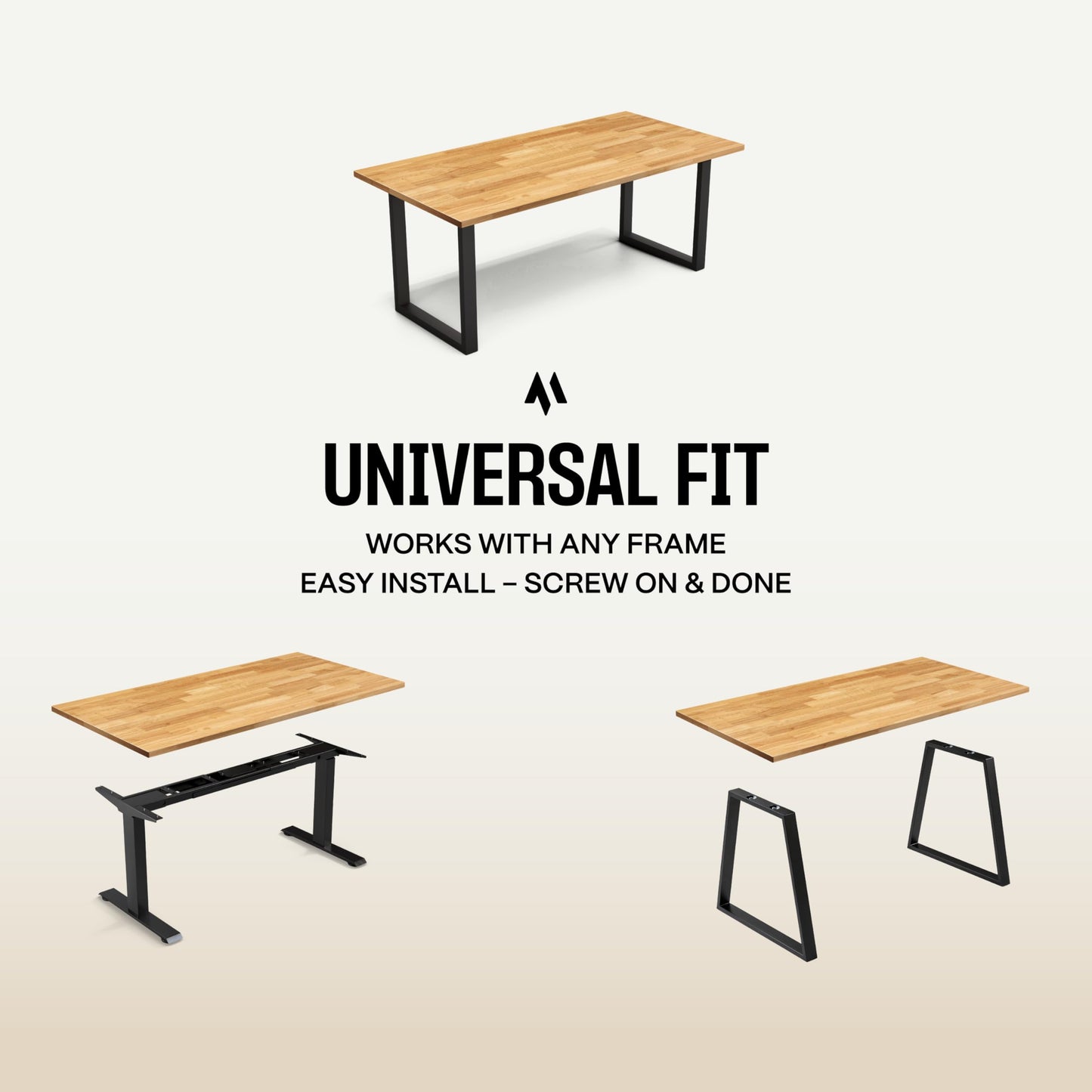 Solid Wood Desk Table Top – Pre-Finished 1.2” Thick Tabletop - Universal Fit for Standing Desks, Countertops & Workstations (55" x 24", Rubberwood)