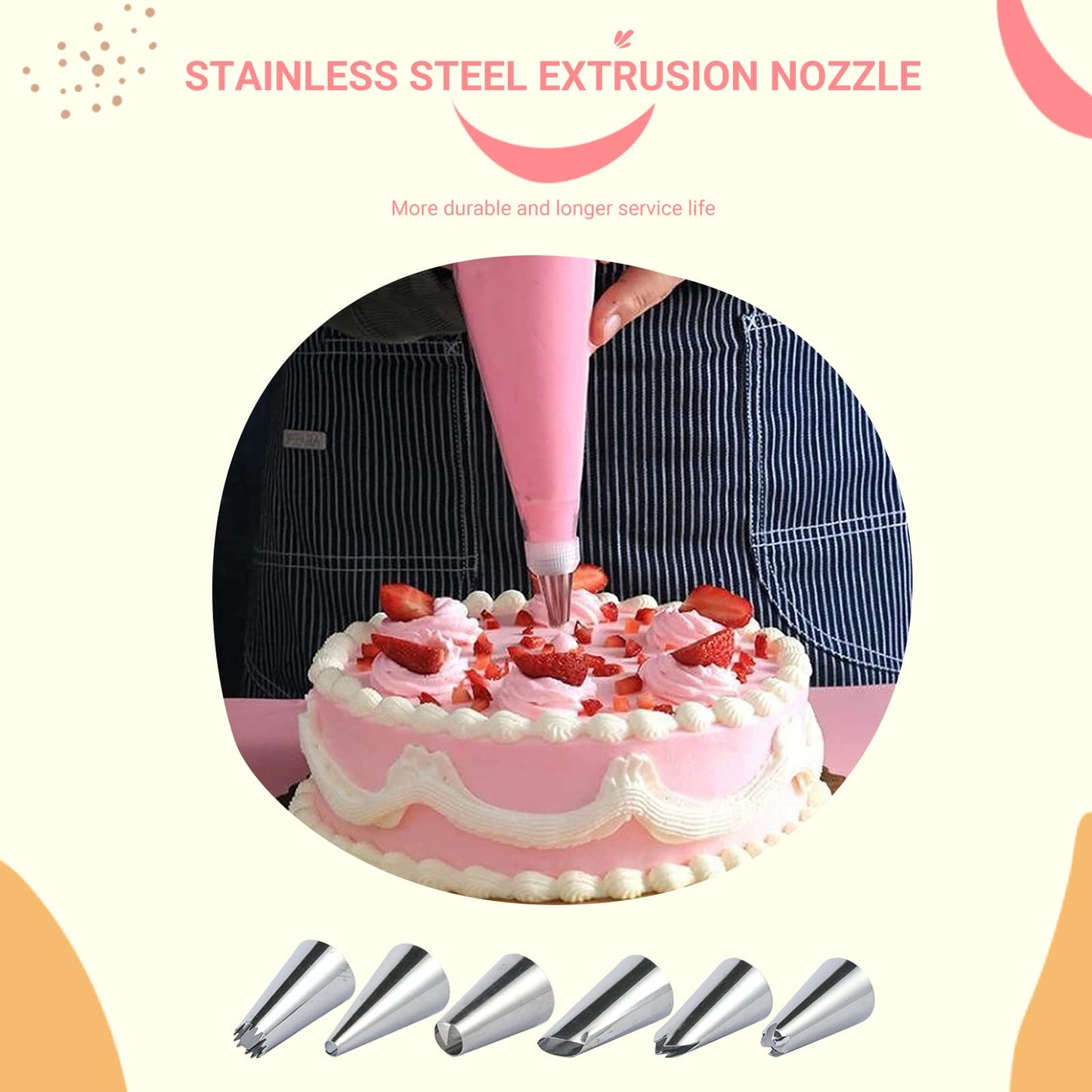 Distlety Glass Cake Turntable for Decorating: 12 Inch Cake Spinner Stand for Birthday Party Wedding Cake Decorating Supplies Tools (Pink)