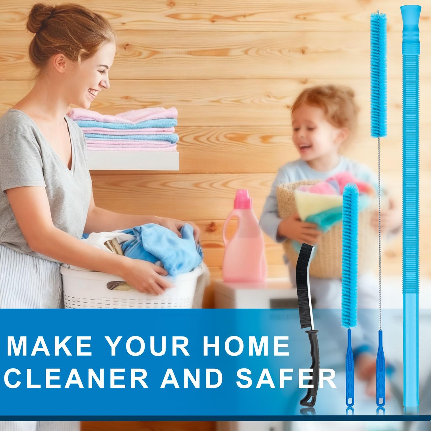4 Pieces Dryer Vent Cleaner Kit‌ with ‌Lint Brush‌ – Professional ‌Dryer Vent Brush‌, ‌Flexible Cleaning Tools‌ for ‌Lint Trap‌, ‌Appliance Brush‌ & ‌Dryer Filter‌
