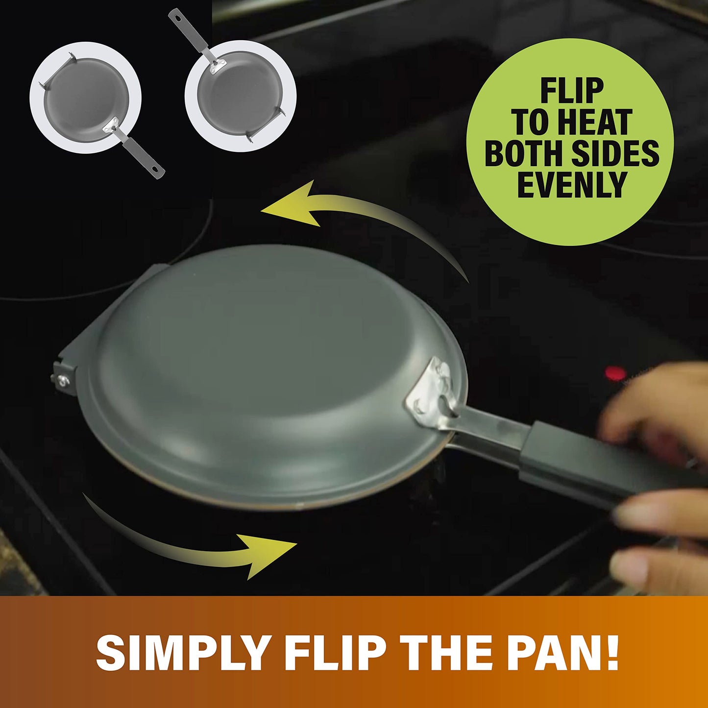 Gotham Steel Double Sided Pan, The Perfect Pancake Maker – Ceramic Nonstick Copper Easy to Flip Pancake Griddle for Fluffy Pancakes, Omelette Maker, Frittata Maker & More! Dishwasher Safe