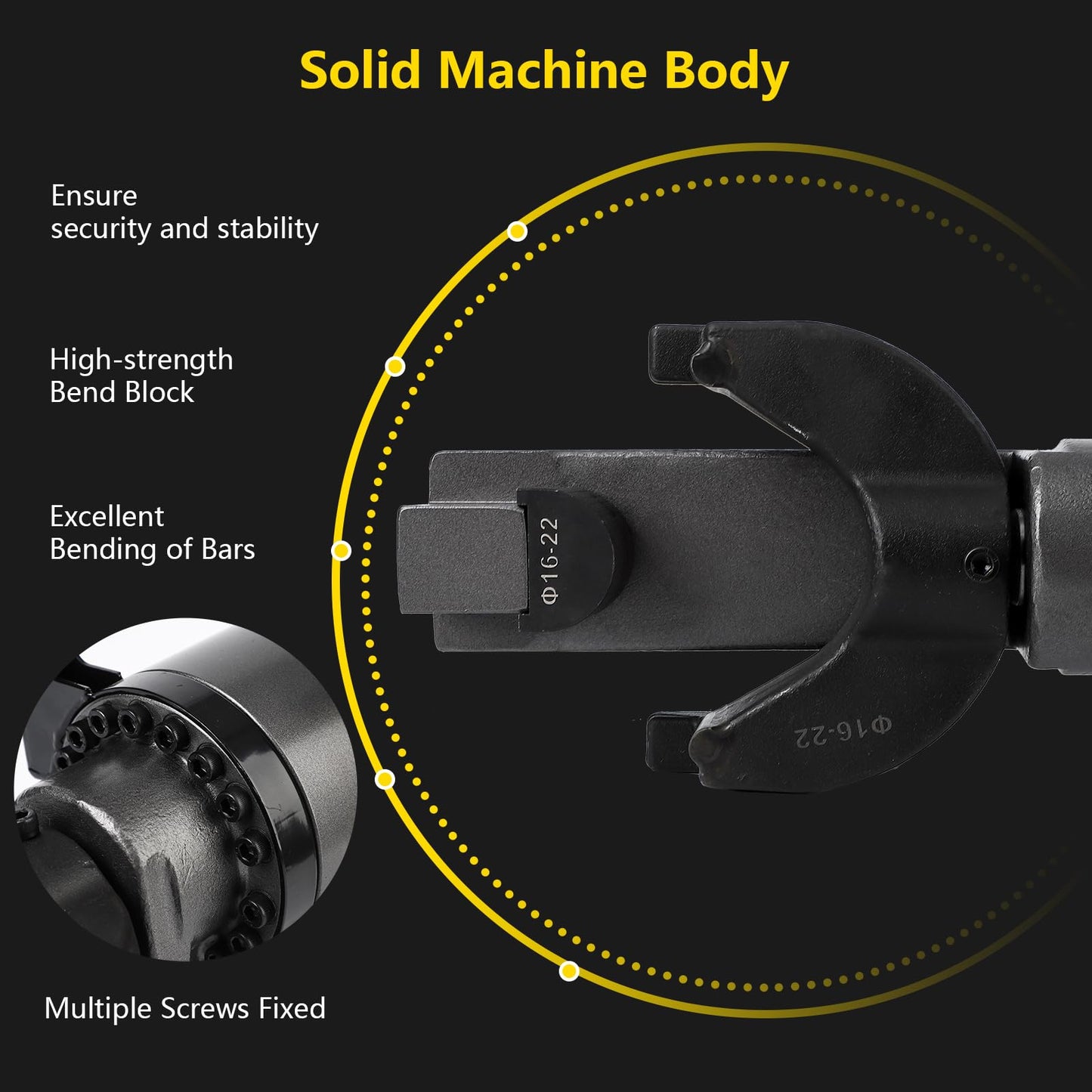 Electric Hydraulic Rebar Bender Tool,1200W 110V, Bending up to 7/8 in #7 22 mm Rebar, Bending Angle0-130°, Hand Held Bender Machine for Rod Steel Bar (1200W NRB-22)