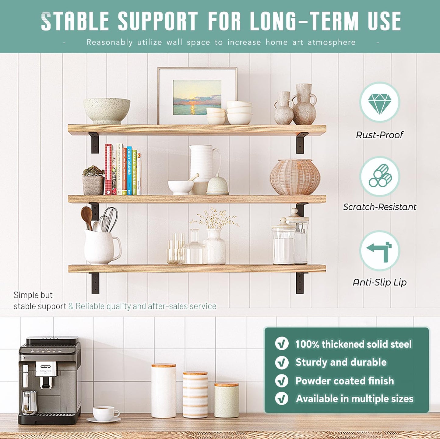 Countertop Support Brackets 4 Pack L Bracket Countertop Brackets 12" x 6" x 2.5" Heavy Duty 3/8" Thick Shelf Brackets Metal Corbels L Shape Bracket for Wood Shelf/Quartz/Granite/Concret Countertops