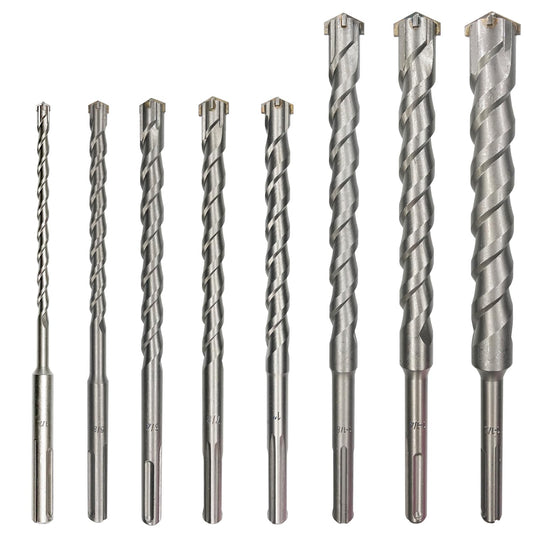 FF ERA SDS MAX Rotary Hammer Drill Bits – U-Flute - Masonry Drill Bits - Carbide Tipped for Brick, Stone, Concrete - 1/2'' 3/4'' 5/8'' 7/8'' 1'' x 13'', 1-1/8'' 1-1/4'' 1-1/2'' x 15'' (8-Piece Set)