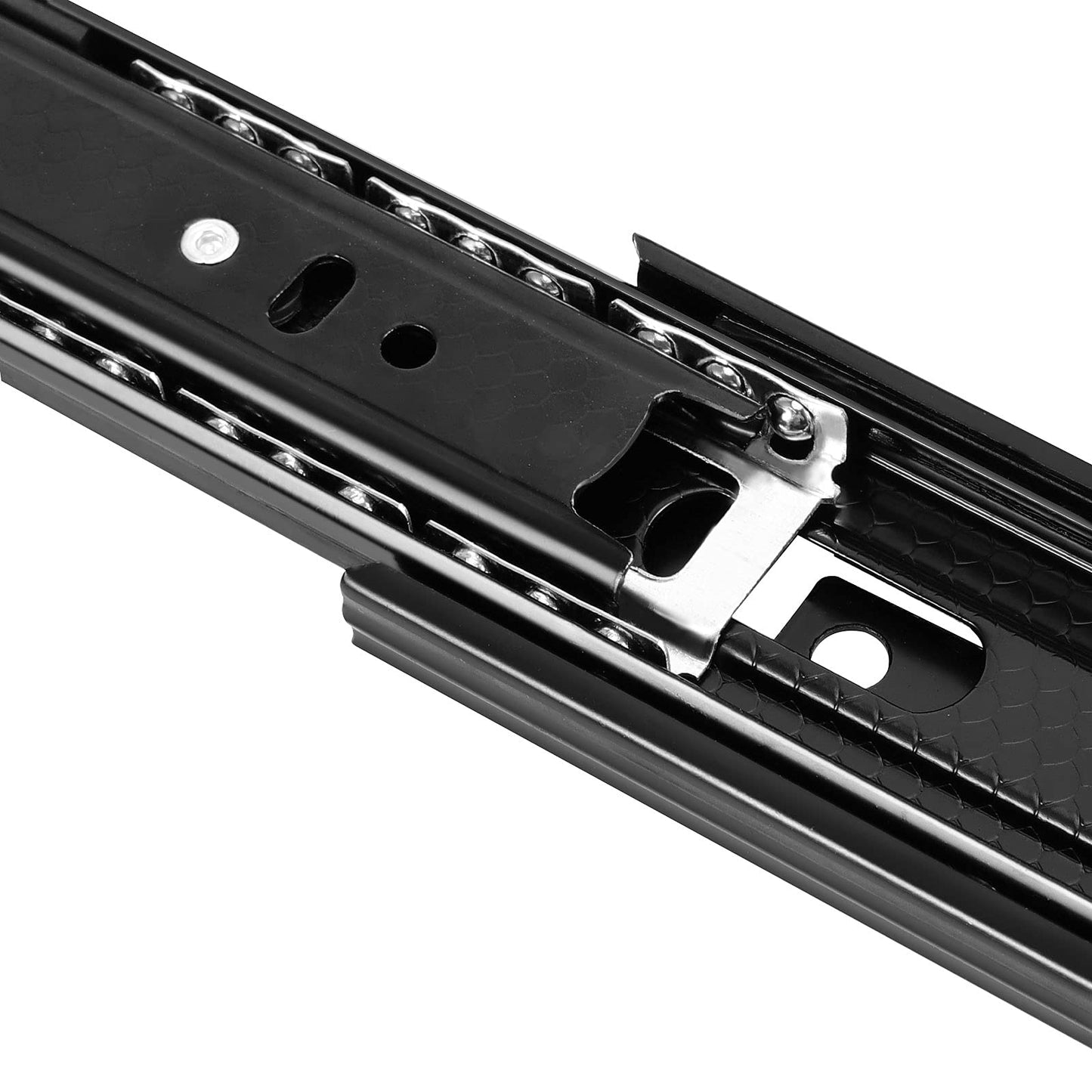 SEUNMUK 8 Pairs 6 Inch Full Extension Less Noise Drawer Slides 3 Section Ball Bearing Side Mounted Drawer Slider Heavy Duty Drawer Slides, with 64 Mounting Screws, Black
