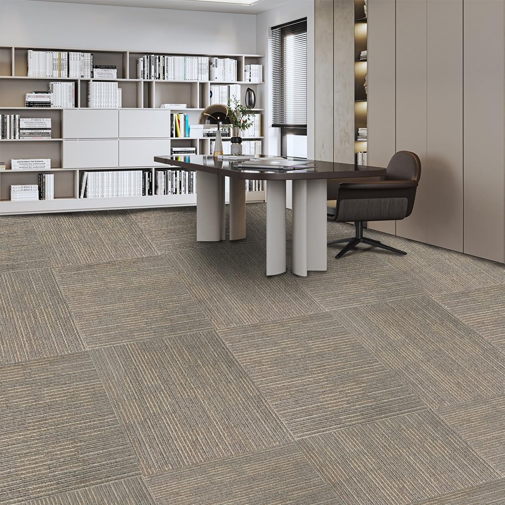 ALTRUISTIC Heavy Duty Bedroom Carpet Tiles, 24" x 24", Non-Slip Soft Commercial Square Floor Tile, 18 Pieces/72 sq ft, FlexLok Tabs Included, for Office Living Room Kitchen Basement Gym