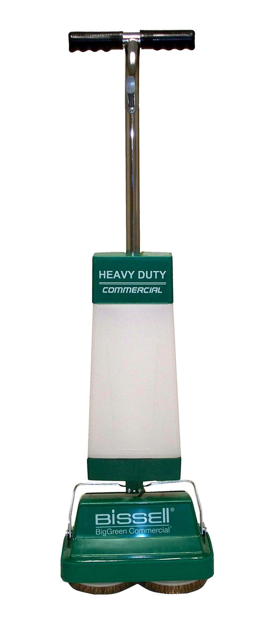Bissell BigGreen BGFS5000 Portable Two Brush Floor Scrubber & Polisher, Polypropylene, 13"" W x 7"" D x 44"" H, White & Green