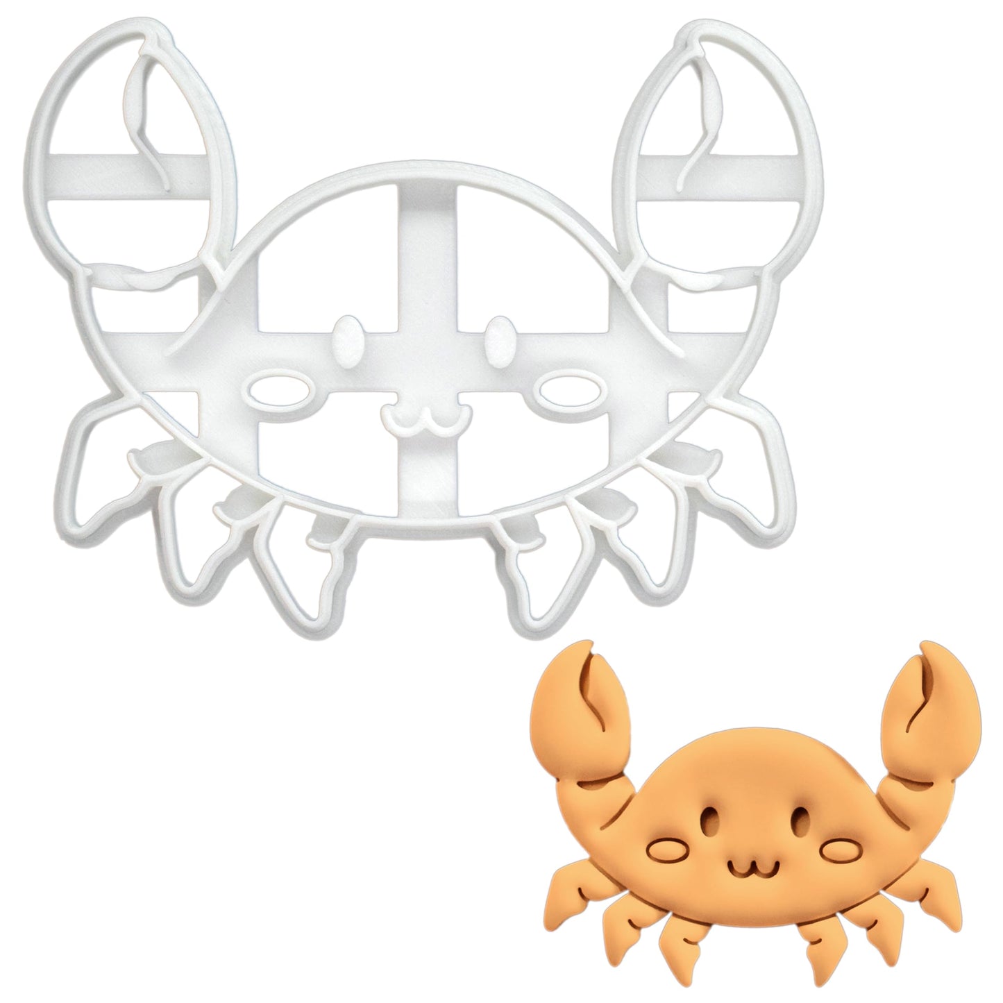 BAKERLOGY Happy Crab Cookie Cutter - Detailed Biscuit Cutter Design for Baking and Crafts, ideal on fondant, dough, clay