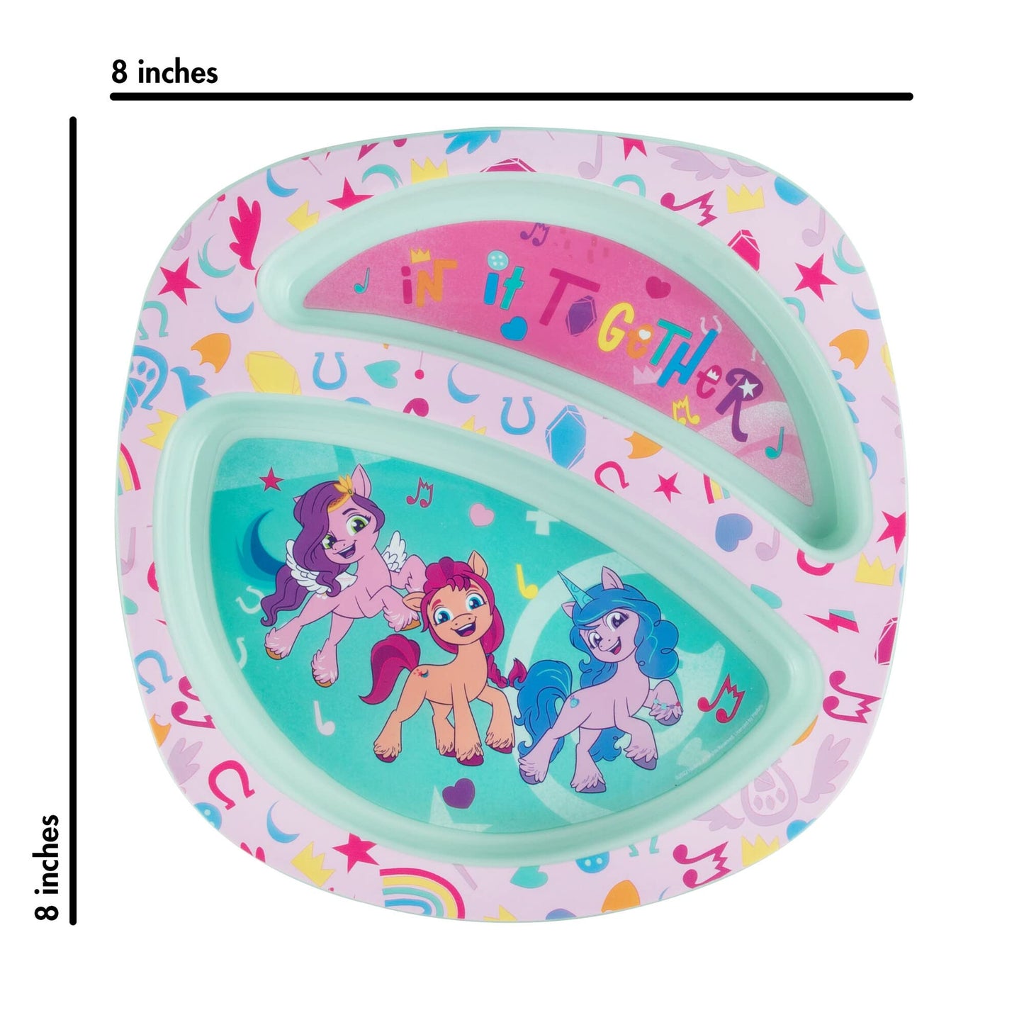 First Years My Little Pony Mealtime Set - Dishwasher Safe Toddler Plate, Bowl, Fork, Spoon - 4 Count