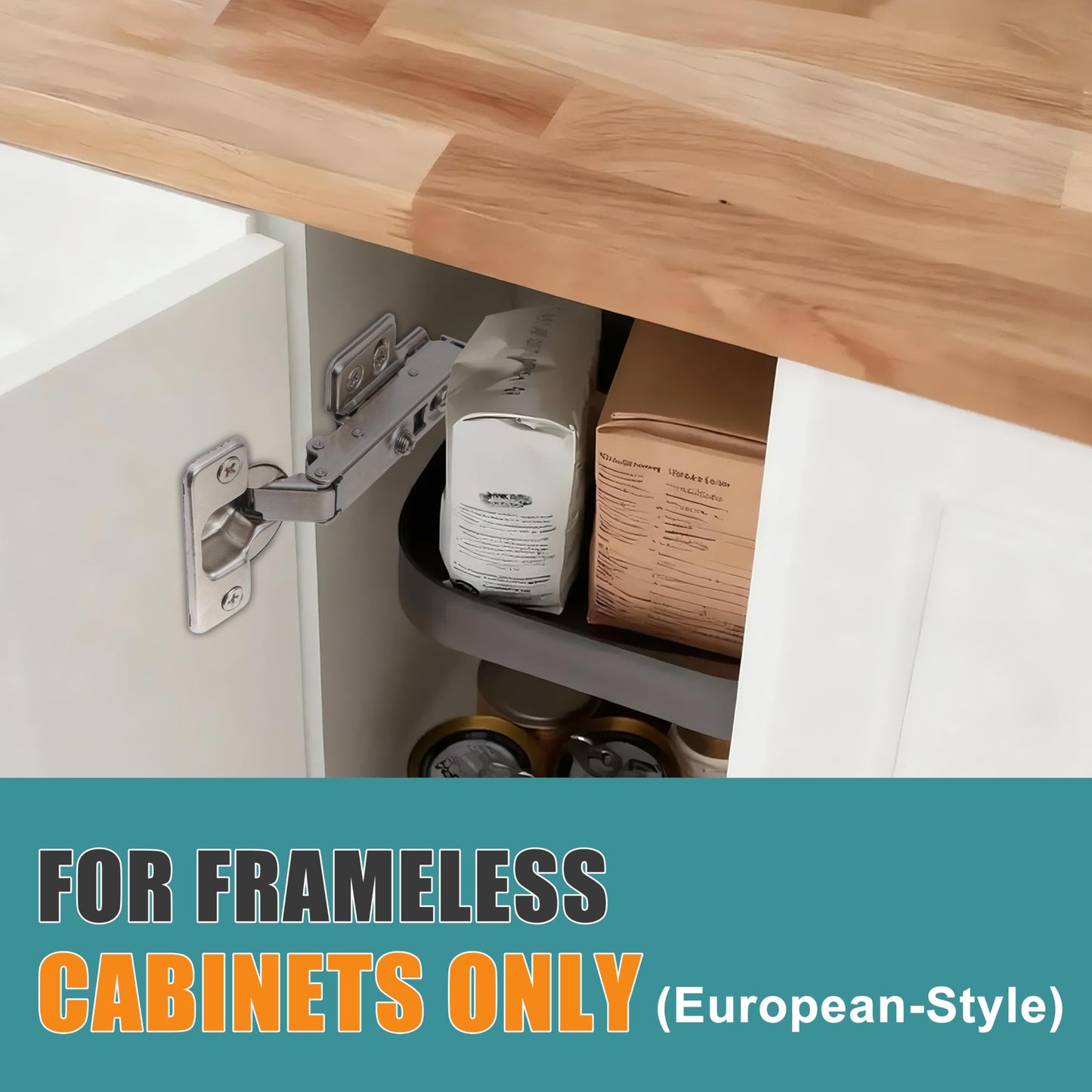 HBL' 50 Pack Soft Close Cabinet Hinges European Kitchen Cabinet Hinges for Frameless Cabinet Door, 35MM Quick Release Cup Hinges, 110° Full Overlay, 3D Adjustable and Slow Close Hinges