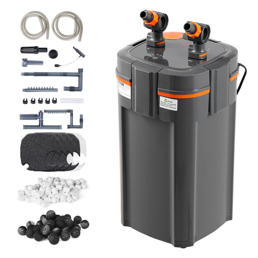 VEVOR Aquarium Filter 528GPH, 5-Stage Canister Filter 200-250 Gallon, Ultra-Quiet Internal Aquarium Filter with UV Protection, Submersible Power Filter with Multiple Function for Fish Tanks, 25W