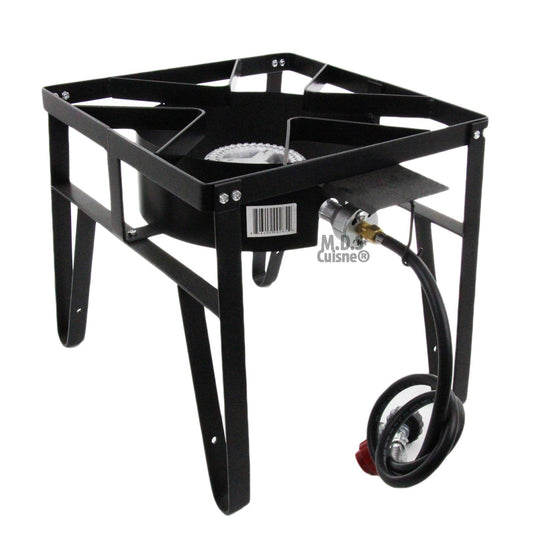 M.D.S Cuisine Cookwares Single High Pressure Gas Burner Square Patio Outdoor Stove Propane Camping Heavy Duty