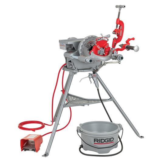 RIDGID 15682 Model 300 Power Drive Complete, 38 RPM Pipe Threading Machine with 1/2-Inch to 3/4-Inch, 1-Inch to 2-Inch Universal Alloy Threading Die Heads, Oiler