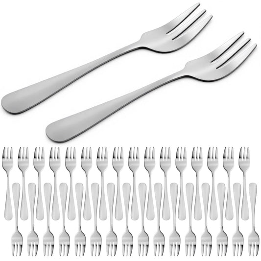 PercyEffie 36pcs Appetizer Small Forks 5.5Inches cocktail forks mini fork Stainless Steel Portable appetizers Cocktail Salad Fruit Fork for dessert,cake,pickle,crab,oyster Party