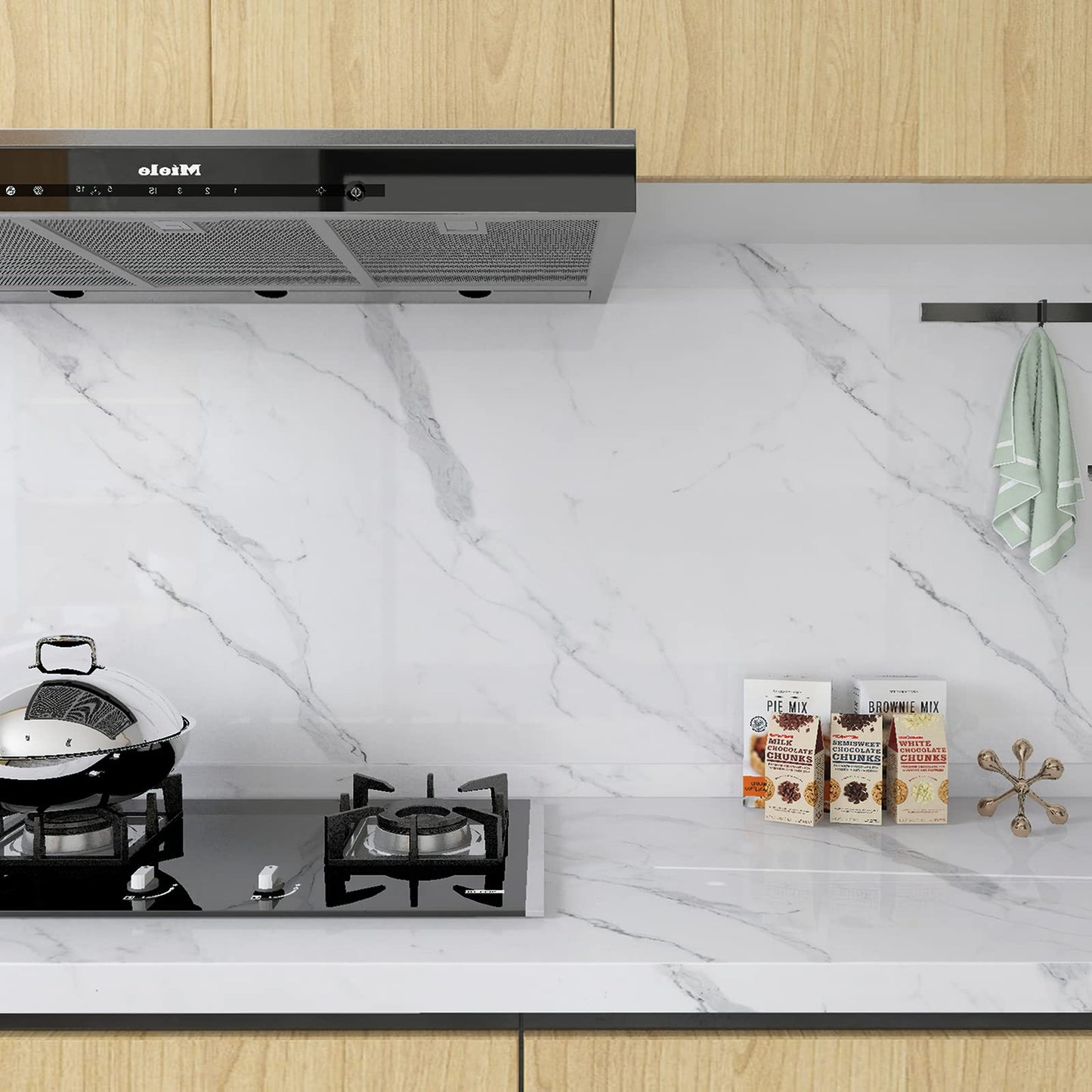 HOLOMEY Marble Contact Paper for Countertops Cabinets Waterproof 31x157 inch Glossy Marble Peel and Stick Wallpaper Self-Adhesive Counter Top Vinyl Wrap Removable Marble Wallpaper for Kitchen Bathroom
