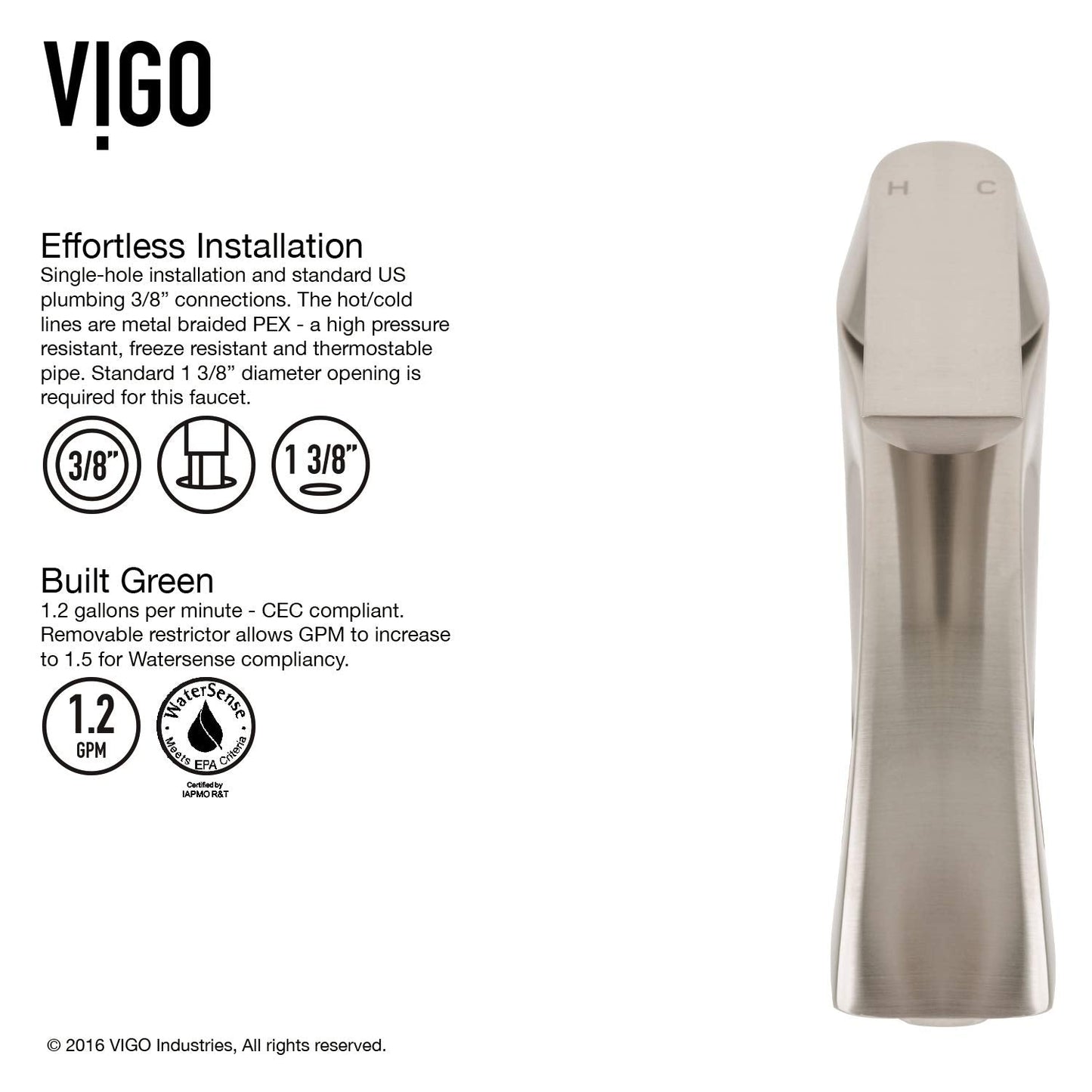 VIGO 17" L -17" W -12" H White Frost Glass Round Vessel Sink Set with Faucet and Drain -VGT1091