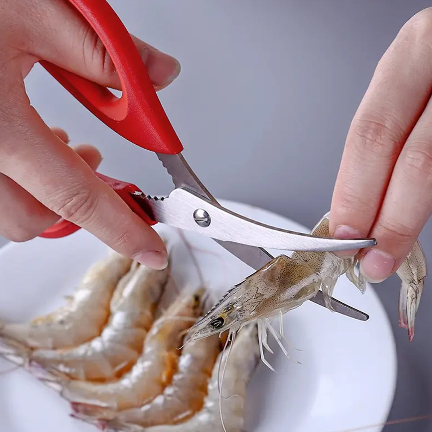 8 piecesred Seafood Scissors Crab Scissors Professional and durable Seafood Shears Multifunctional Crab Leg Crackers and Tools