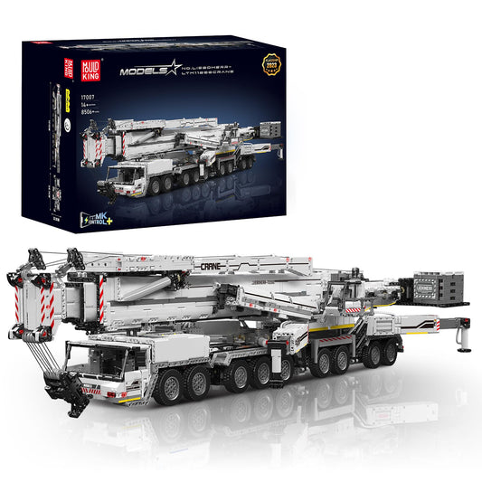 Mould King 17007 Technology Crane Building Set, 8506 Pieces Heavy Crane Truck Building Kits for Adult 14+, APP Programmable Construction Vehicle Block Set, White