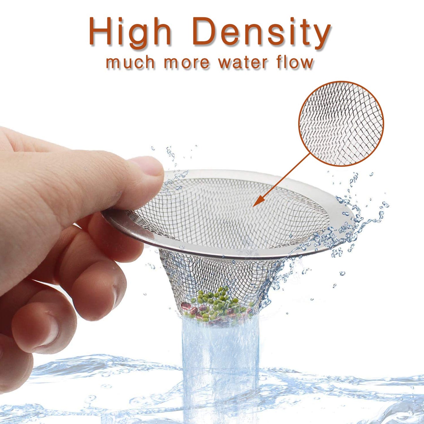 2pcs Heavy Duty Stainless Steel Slop Basket Filter Trap, 2.75" Top / 1" Mesh Metal Sink Strainer Shower Drain Hair Catcher for Kitchen Bathroom Bathtub Wash Basin Floor Balcony Drain Hole, Utility