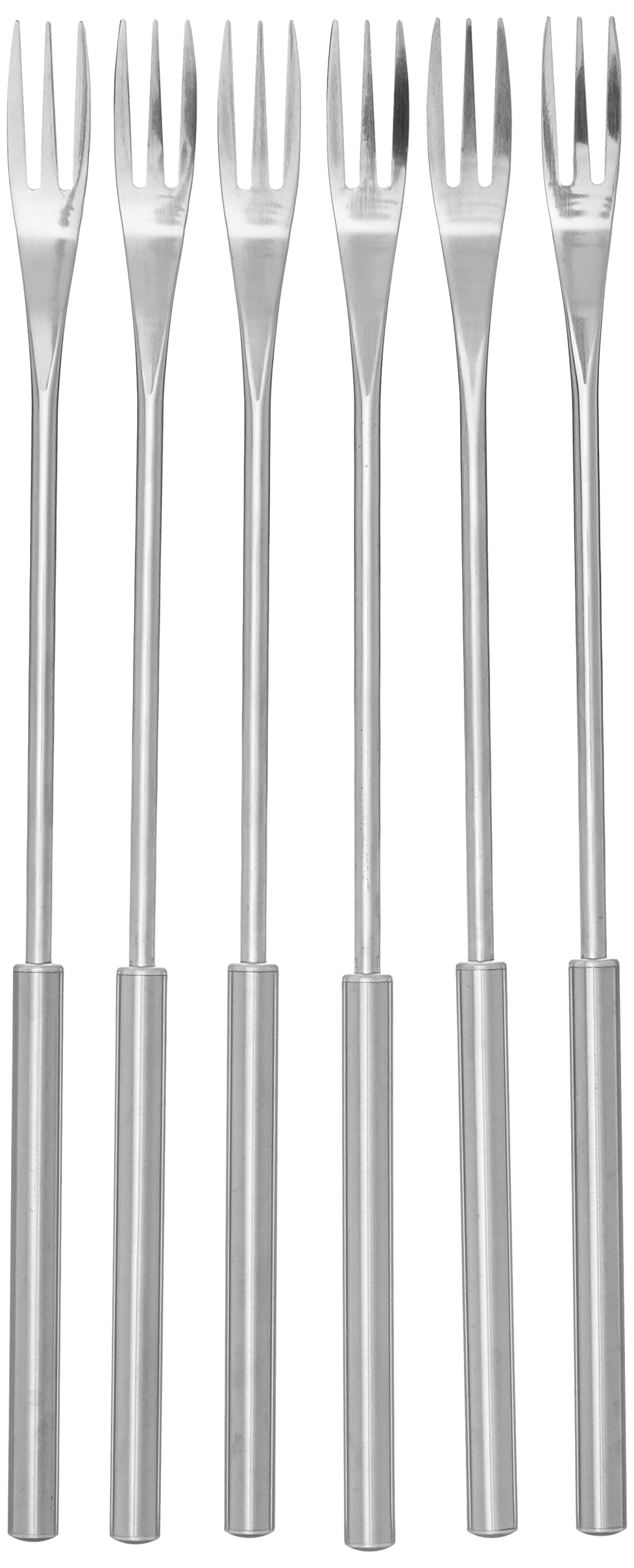 Kuhn Rikon 6 Piece Cheese Fondue Forks of Stainless Steel, Small, Silver