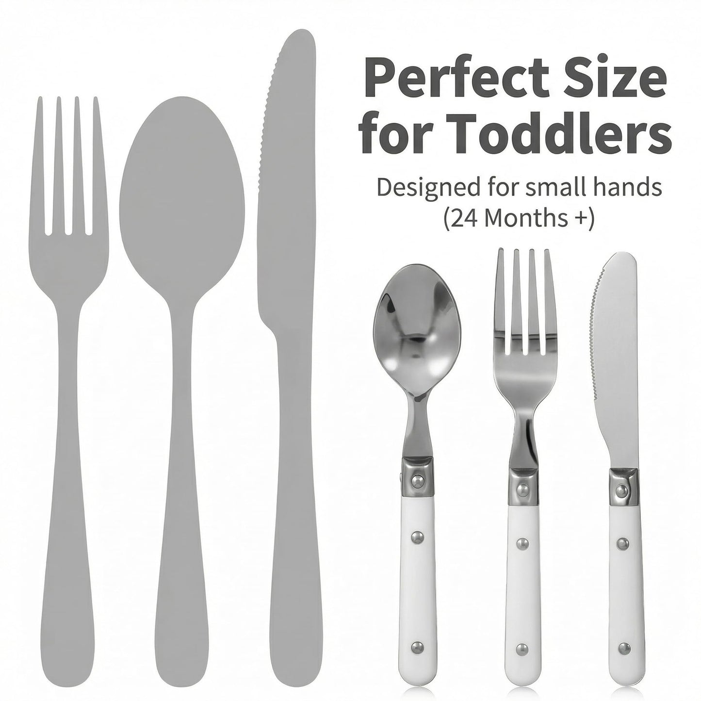 Hemoton 9 Piece Kids Silverware Set Stainless Steel Toddler Utensils Safe for Preschooler/Children, Includes 3 Forks 3 Spoons 3 Knives, Children Flatware Cutlery, Mirror Polished, Dishwasher Safe