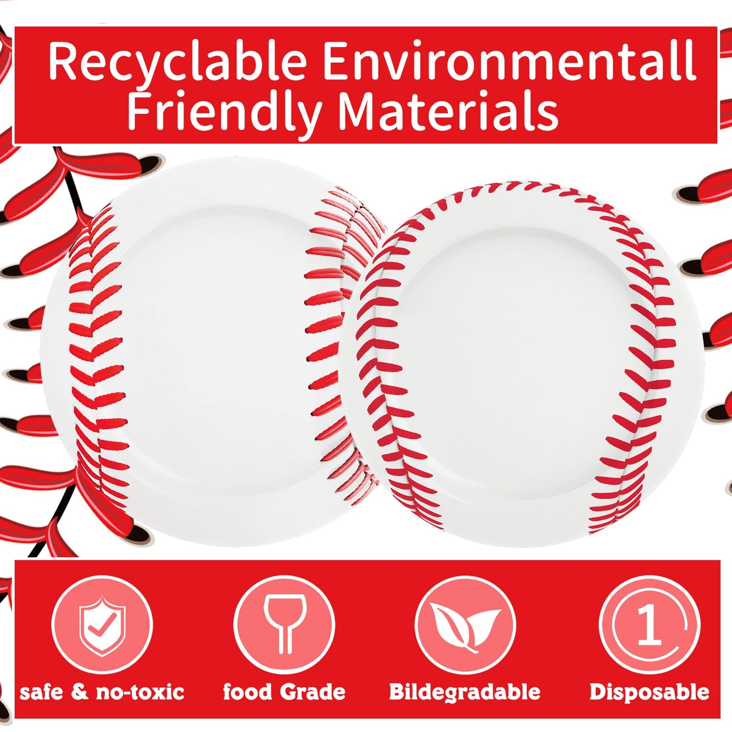 170 Pcs Baseball Paper Plates and Napkins Set, Baseball Themed Party Supplies Decorations With Banner Tablecloth Cup and Forks Favors For Sport Themed Birthday Party Favors Serves 24