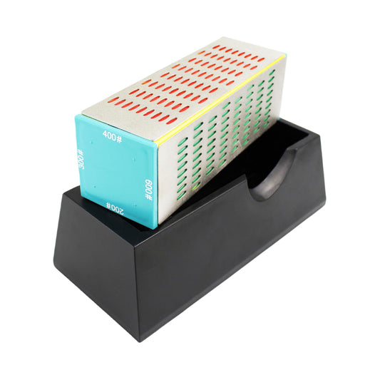 HFS(R) 4-Way Diamond Knife Sharpener Hone Sharpening Stone Industrial Grade 200 to 600 Grit Non-Slip Rubber Base 6" x 2"