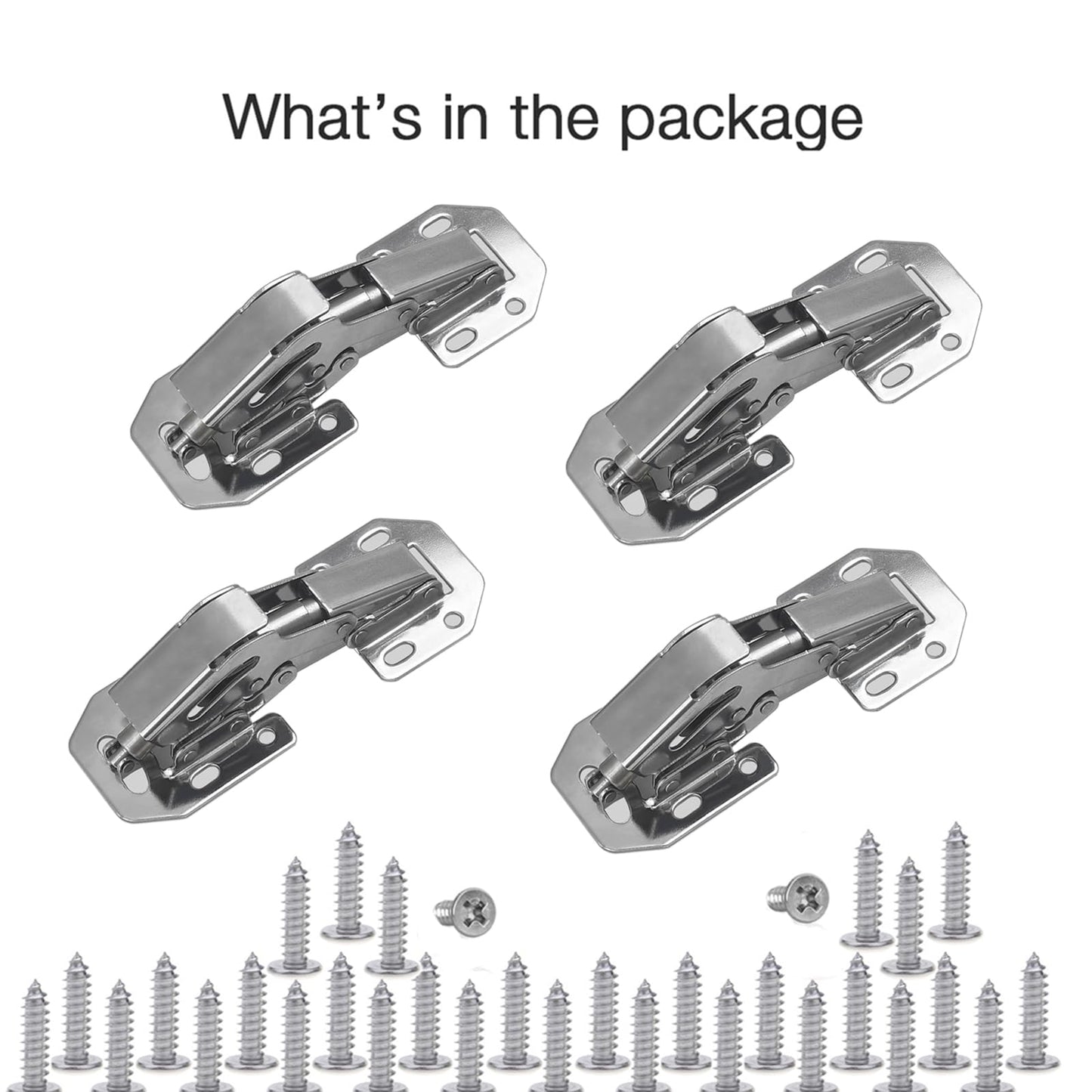 Lancher 4-Pack Hinge Easy Installation Hinges Full Overlay and Insert Hinge for Drawer Window Cupboard Soft Close Cabinet Door Hinges