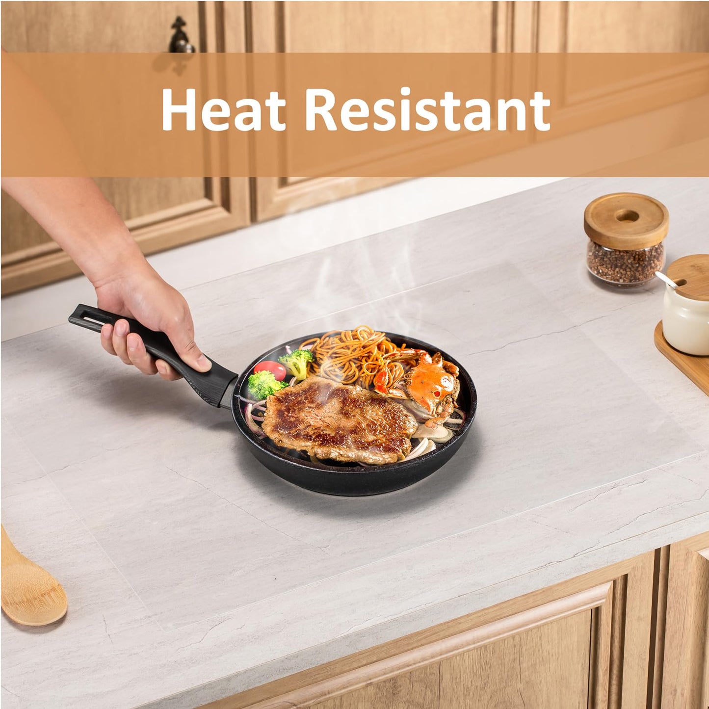 Clear Silicone Countertop Protector Mat, Non Slip & Heat Resistant Mats for Kitchen Countertop (35.4" X 23.6")
