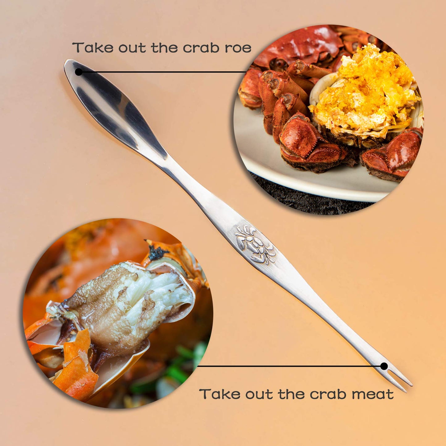 Crab Crackers and Seafood Forks Set - 12 Piece Stainless Steel Crab Leg Crackers with Picks for Lobster and Shellfish