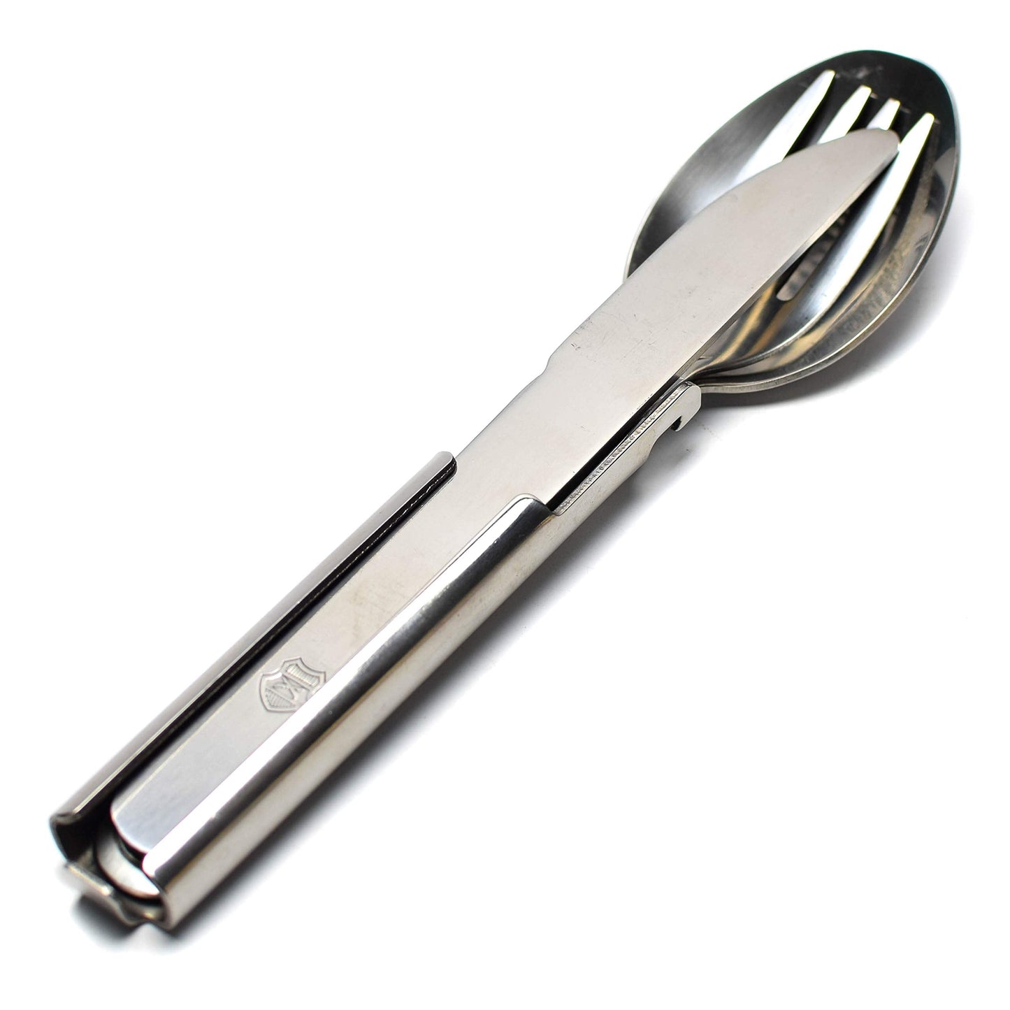 Original Hungarian army cutlery set 4 pieces. Eating utensils military issue spoon fork knife kit flatware multi-tool Camping bottle can opener stainless steel NEW